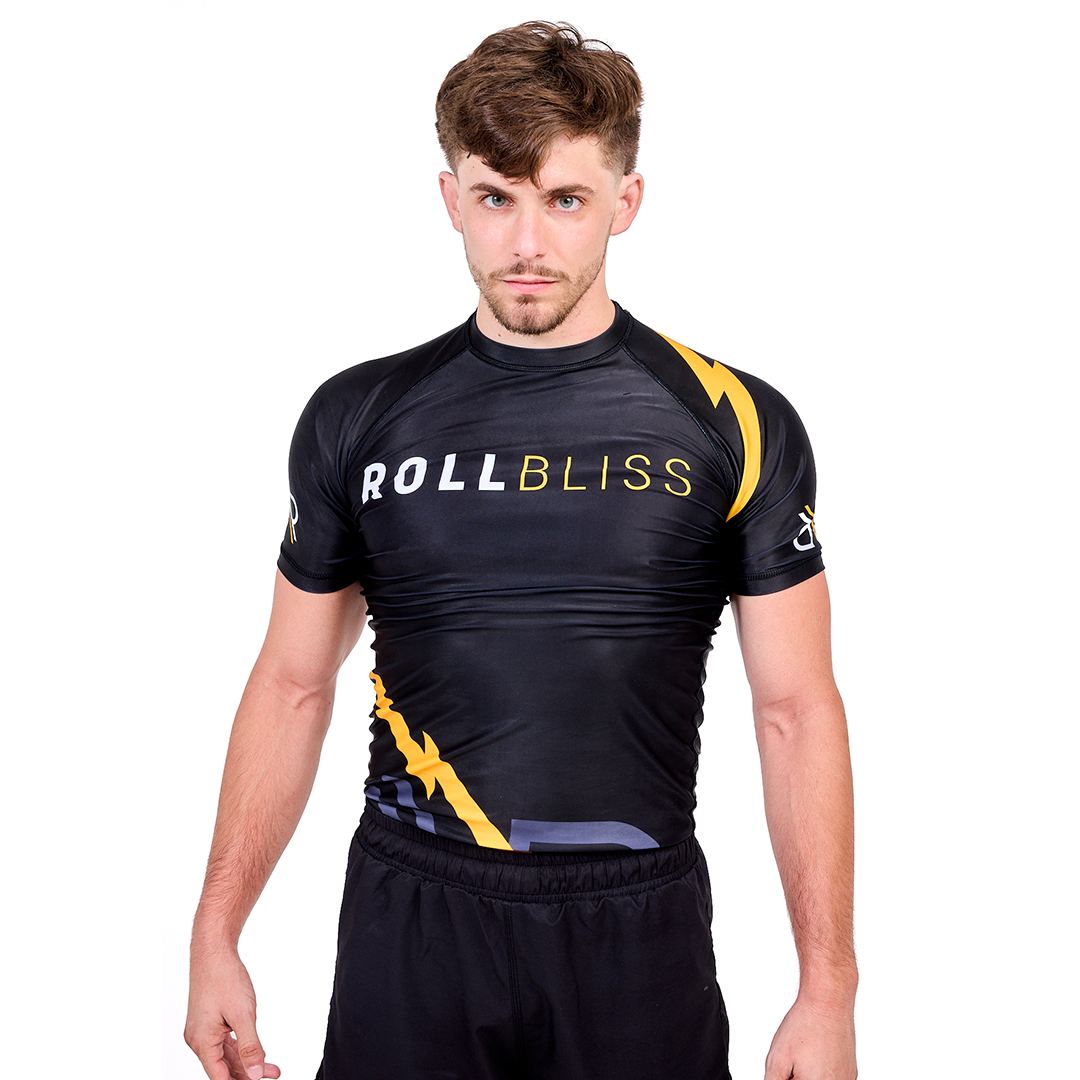 Black with Yellow Signature Collection Rash Guard