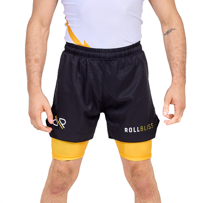 Black Liner Grappling Shorts by RollBliss