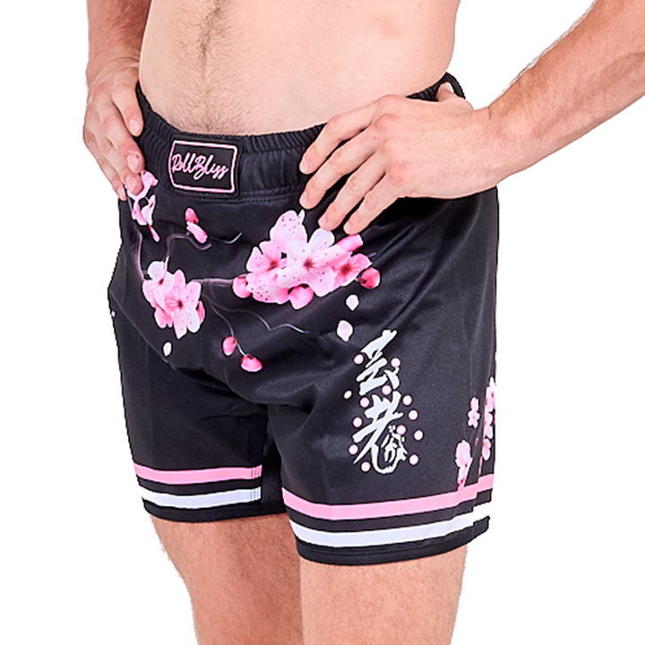 パンツ SCULPTOR Cherry Shorts RollBliss Black Cherry Blossom Grappling Shorts: Embrace Luxury