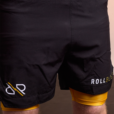 Black Liner Grappling Shorts by RollBliss