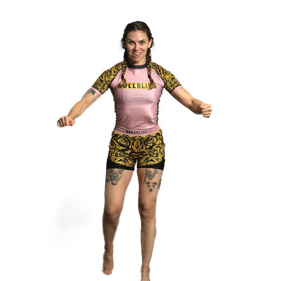 Eli Knight Black Gold Roses Grappling Shorts