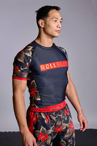 Red Poison Ivy BJJ Rash Guard