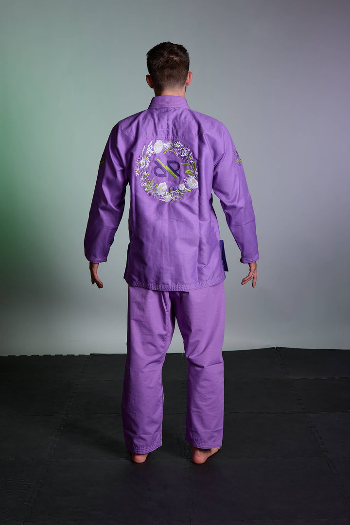 RollBliss Lavender Haze BJJ Gi – Lightweight Floral Embroidery