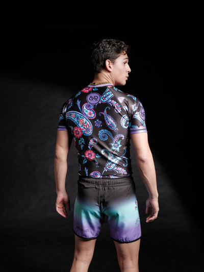 Paisley Black/Purple BJJ Rash Guard