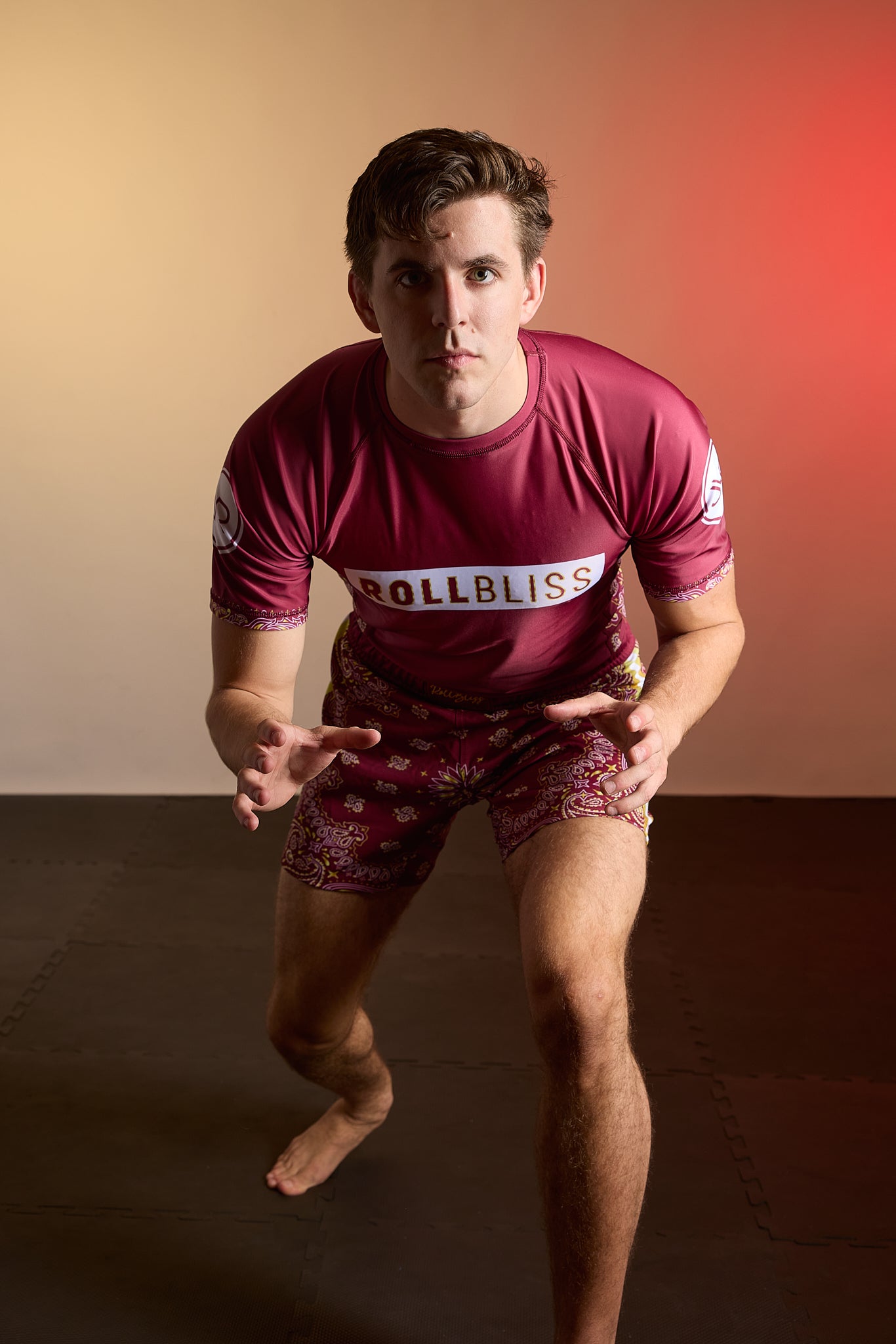 Maroon Bandana Grappling Shorts