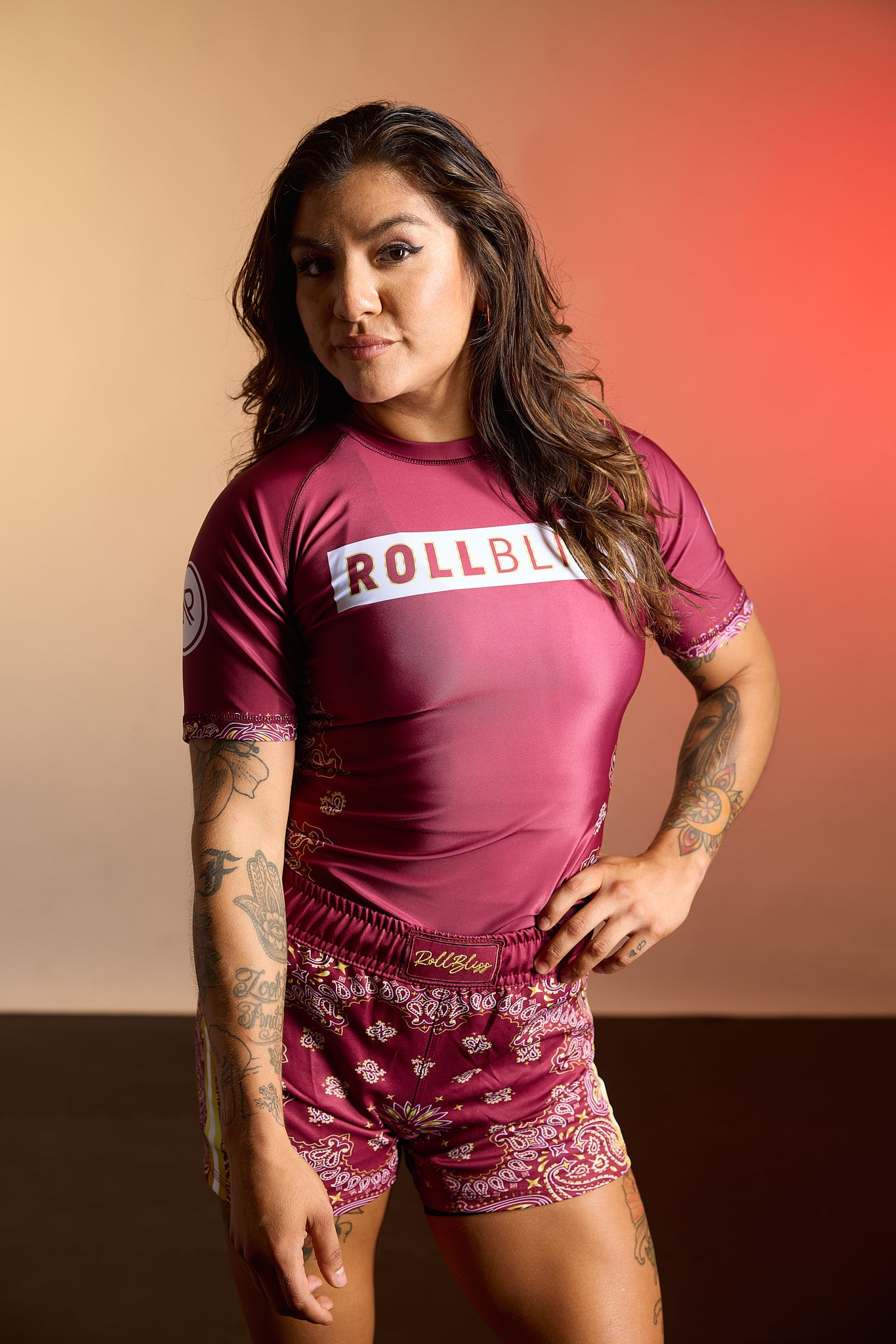 Maroon Bandana BJJ Rash Guard