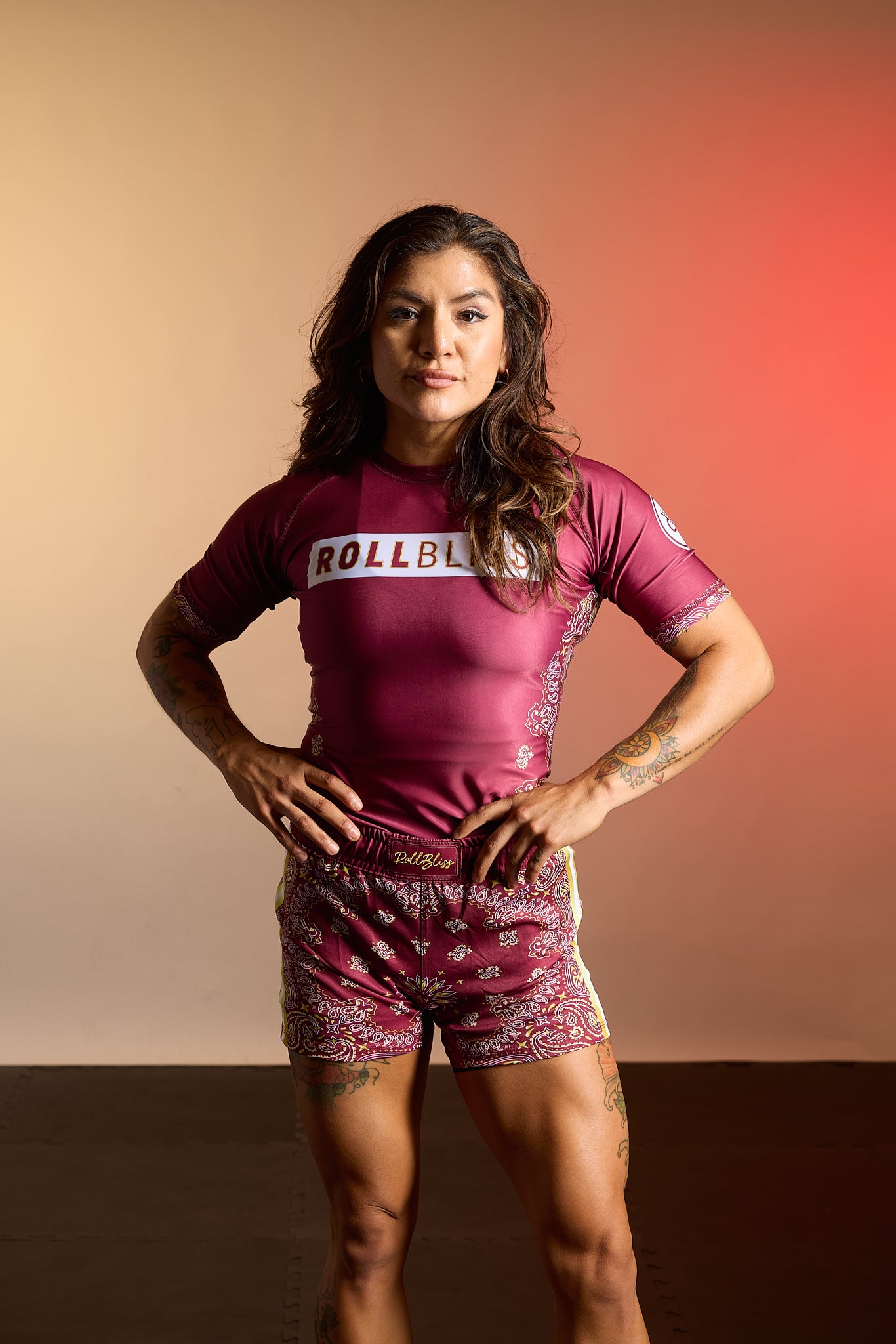 Maroon Bandana BJJ Rash Guard