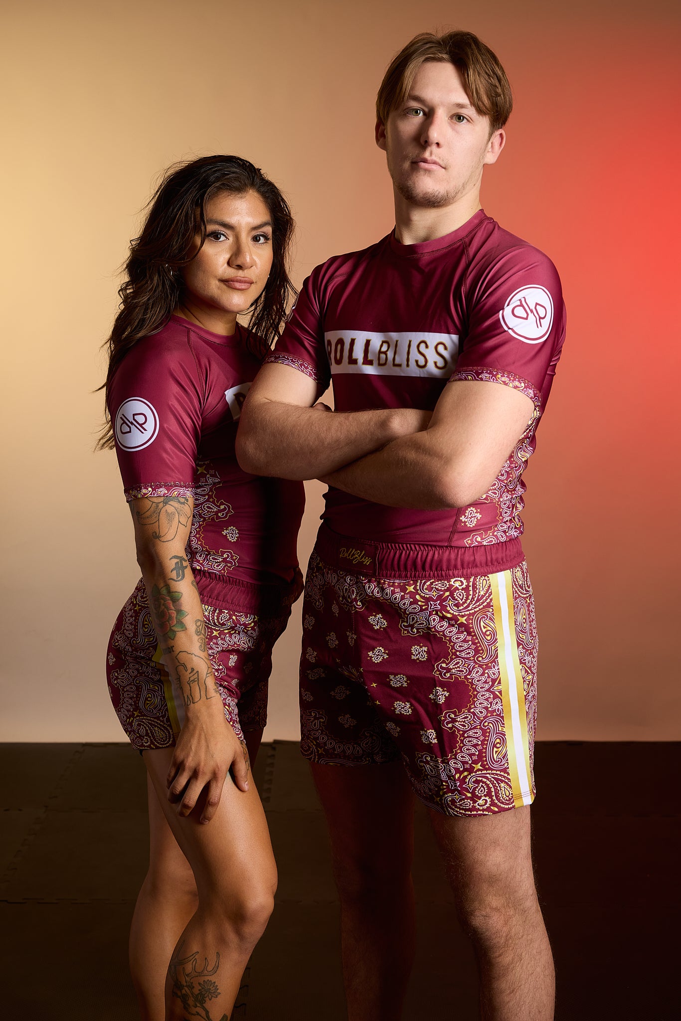 Maroon Bandana Grappling Shorts